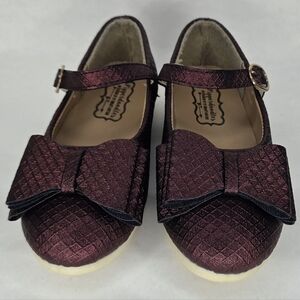 Chic Burgundy Kids Dress Shoes with Bow